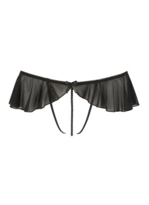 String ouvert à volants & perles noires - Cottelli